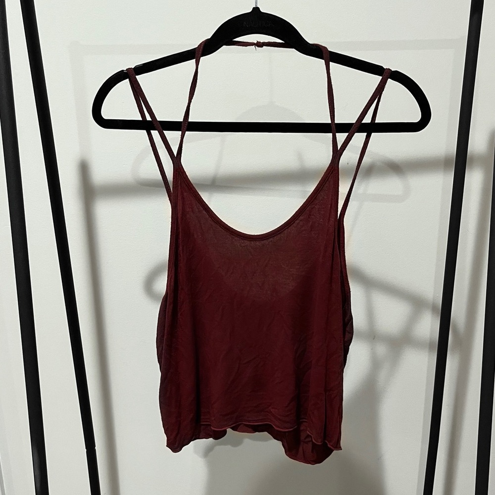 Brandy Melville Strappy Maroon Tank Top